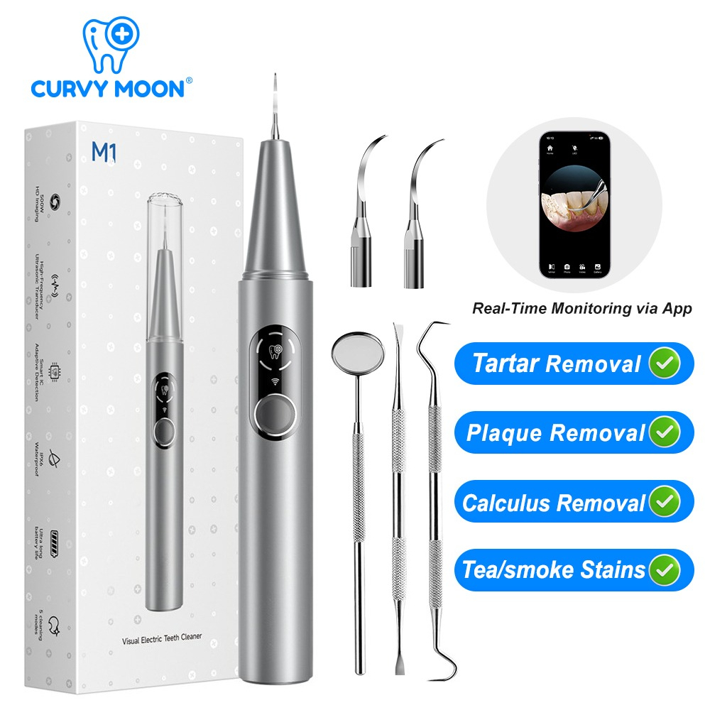 Teeth Whitening Or Tooth Whitening - CURVY MOON Pulitore Dentale Elettrico a