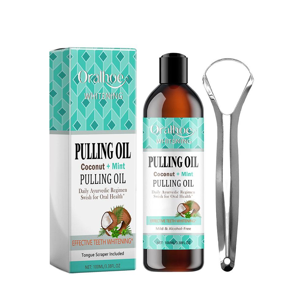 Teeth Whitening Oil Pulling - Olio di cocco e menta per