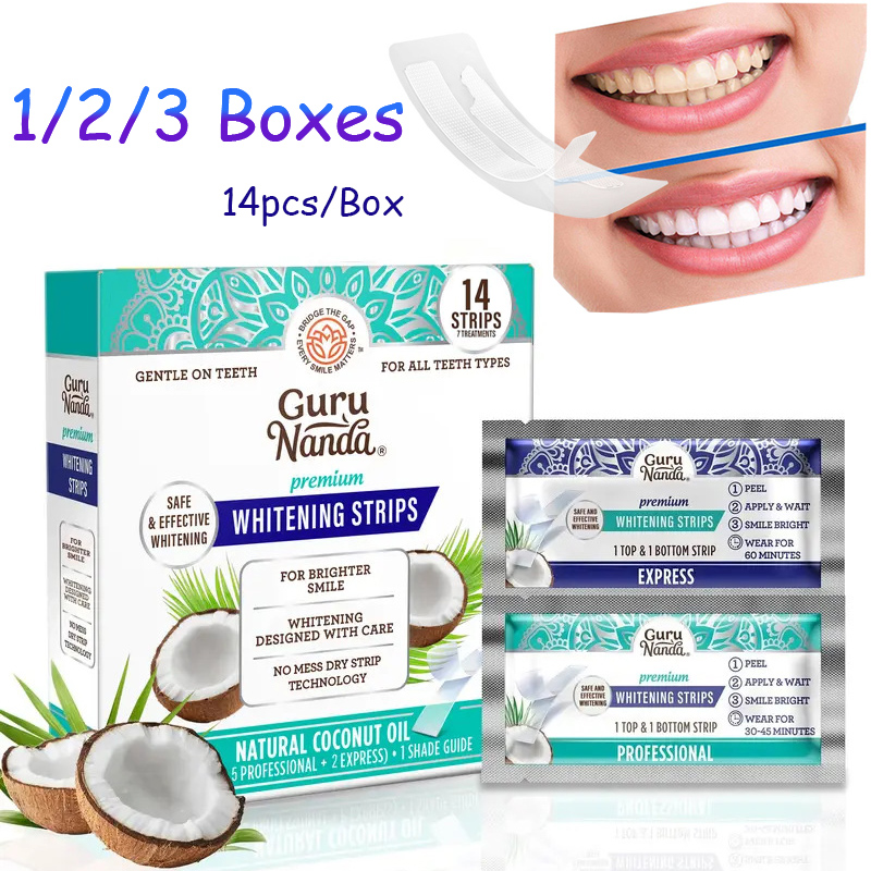 Teeth Whitening Oil Pulling - 14 Strisce Sbiancanti per Denti all'Olio