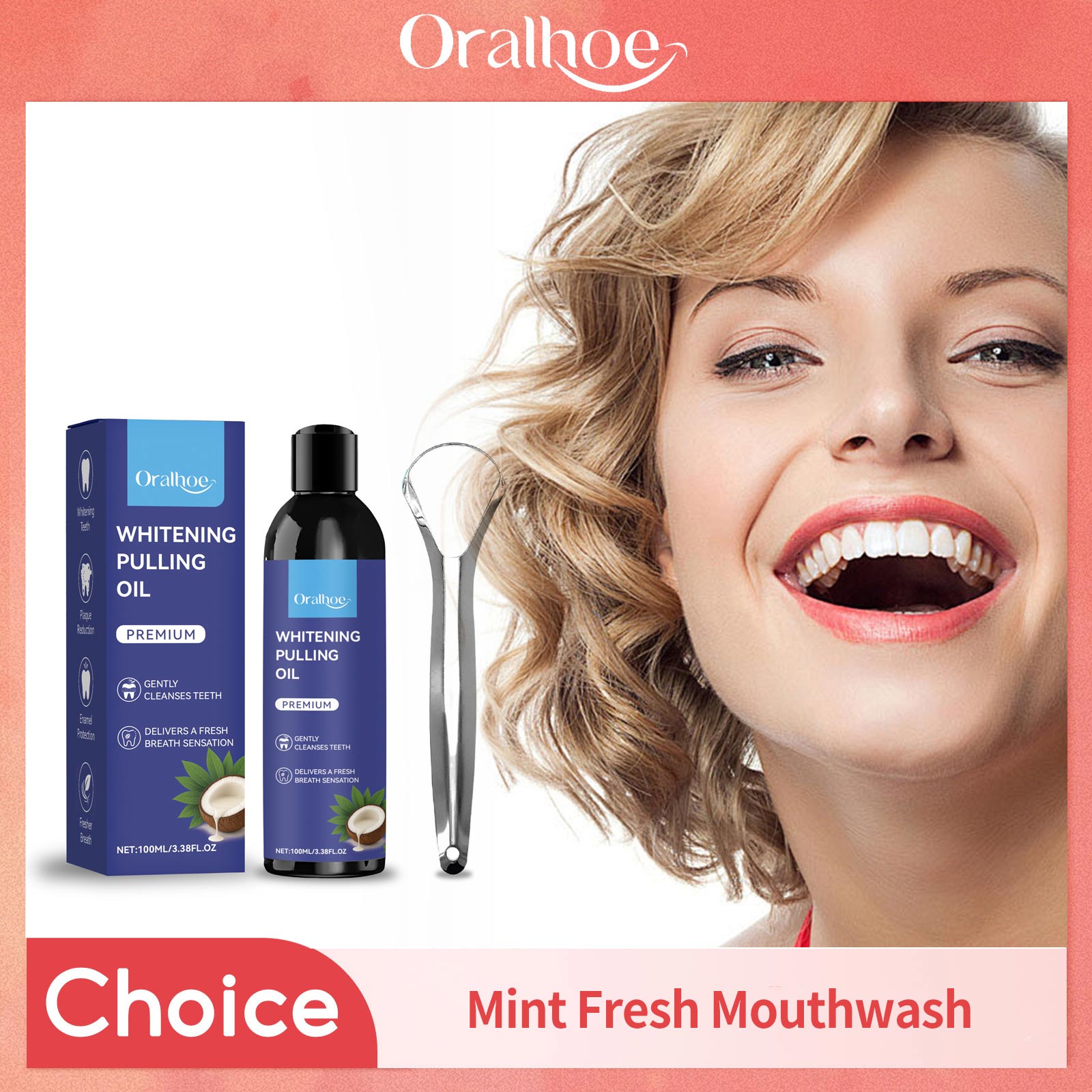 Teeth Whitening Oil Pulling - Olio da tirare al cocco con