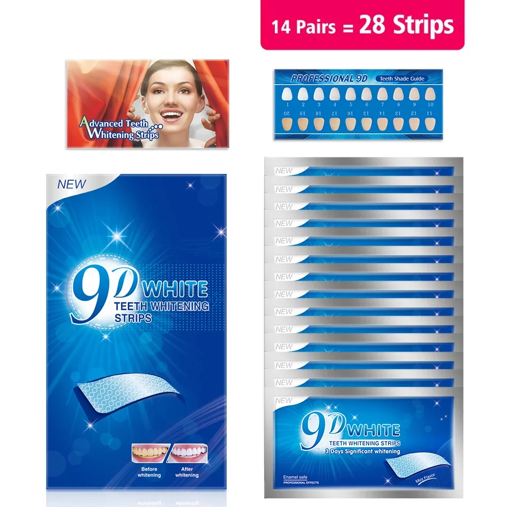 Whitening Strip 3D - Strisce Sbiancanti per Denti 3D/5D/9D, Strisce