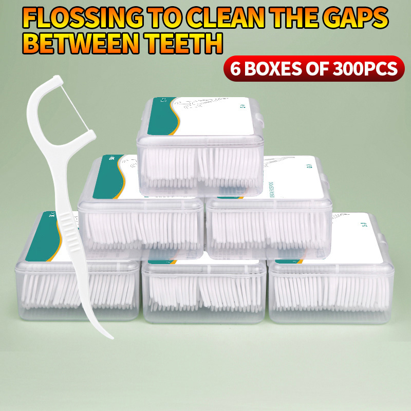 Dental Floss Picks - 300 pezzi: filo interdentale usa e