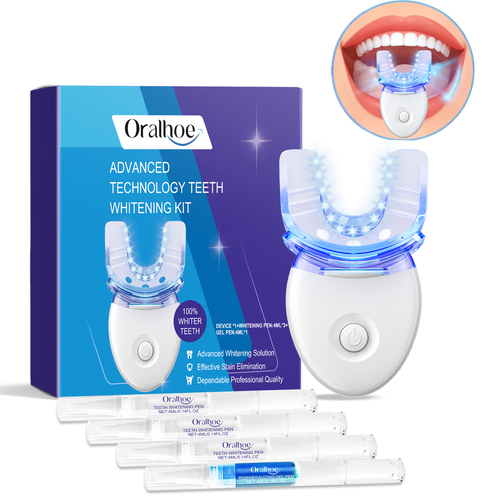 Teeth Whitening Uv - Kit luce LED professionale per sbiancamento