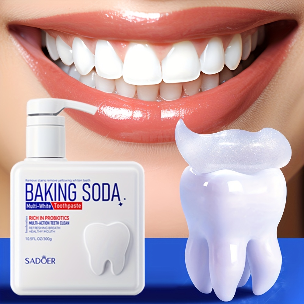 Teeth Whitening Baking Soda - Dentifricio con pompa probiotica per soda