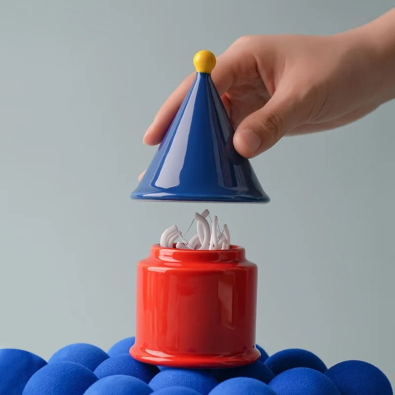 Dental Floss Picks - Porta stuzzicadenti in ceramica Scatola per